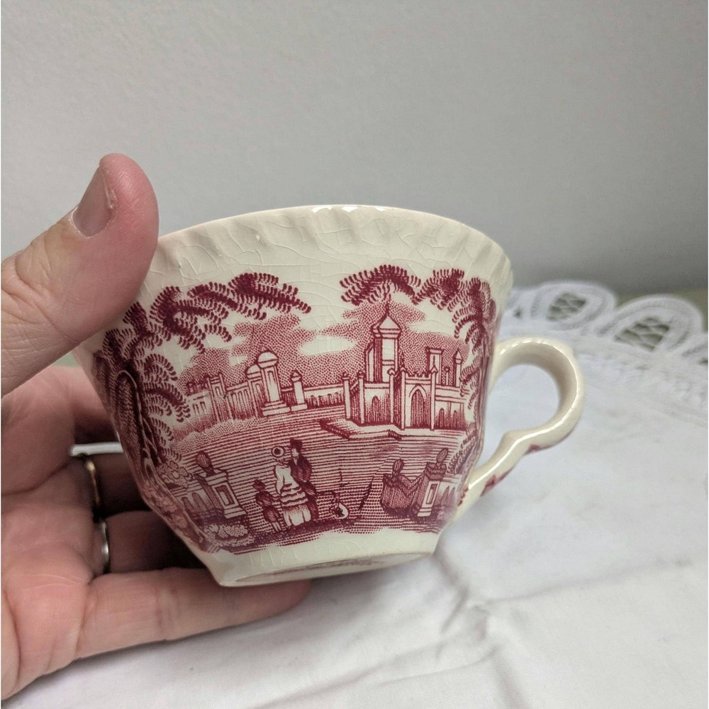 Vintage Mason's Vista Red Teacup, English Transferware Cup, Cottagecore Tea Cup‎